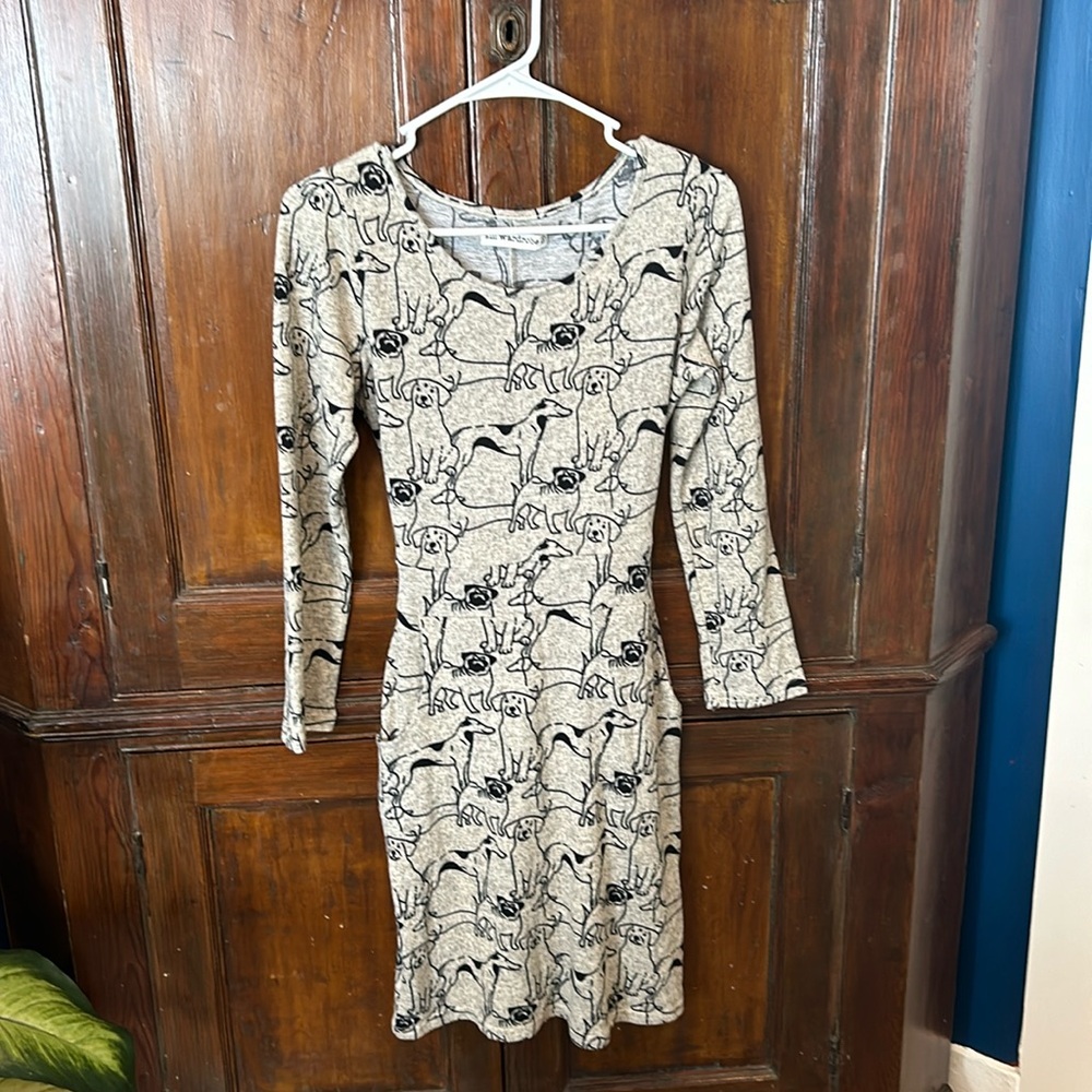 Small wardrobe dog dress size s grey and black